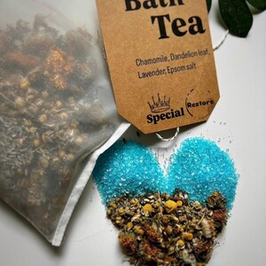 Handmade Herbal Bath Tea with Epsom Salt & Shimmering Mica | Natural Flower Bath Soak image 8