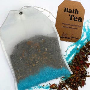 Handmade Herbal Bath Tea with Epsom Salt & Shimmering Mica | Natural Flower Bath Soak image 6
