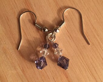 Purple Swarovski Crystal earrings