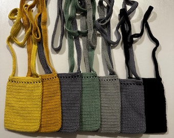 Crochet Mini Crossbody Phone Bag: Handmade Knitted Pouch