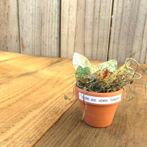 Handmade paper succulent from vintage maps image 1