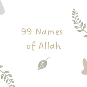 99 Names of Allah - Memory Cards in Arabic with English Meaning - Digital and Printable