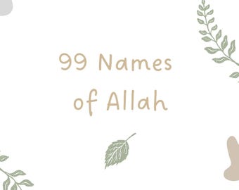 99 Names of Allah - Memory Cards in Arabic with English Meaning - Digital and Printable