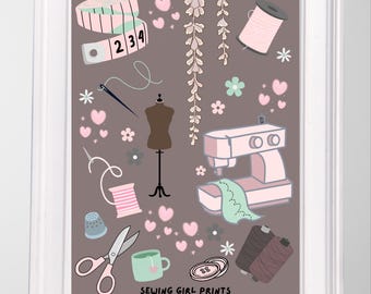 Sewing Poster Digital Print