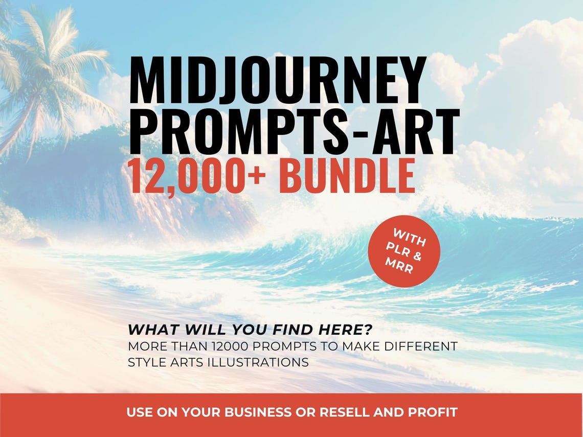 12,600 Midjourney Prompts PLR | AI Art Prompts for Fantasy, Abstract ...