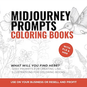 1200+ AI Coloring Page Prompts: Mandalas, Animals, Fantasy (PLR & MRR)
