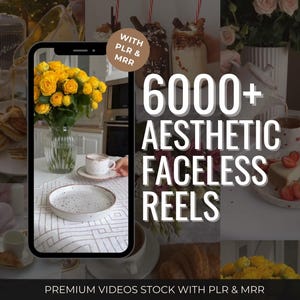 6000 Gesichtslose Ästhetik Reels PLR | Minimalist Lifestyle Brand Video Bundle | TikTok, Instagram, YouTube Shorts | MRR Digitaler Inhalt
