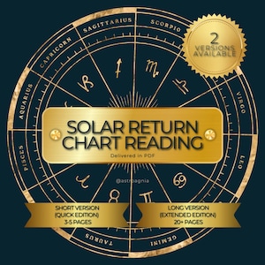 Lectura de la carta de retorno solar / Informe astrológico personalizado / Horóscopo anual detallado y predicciones futuras / Información sobre la carta natal