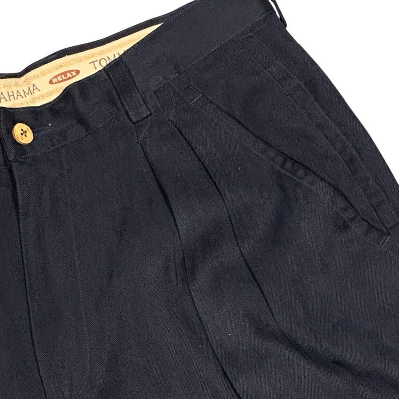Vtg Tommy Bahama Silk Pleated Shorts Men 30 Navy Blue Summer Old Money Coastal image 5