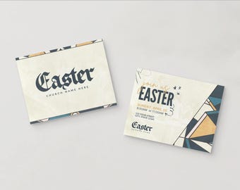Kirche Ostern Einladungskarte: Bearbeitbare Canva Vorlage (5x7 Postkarten)