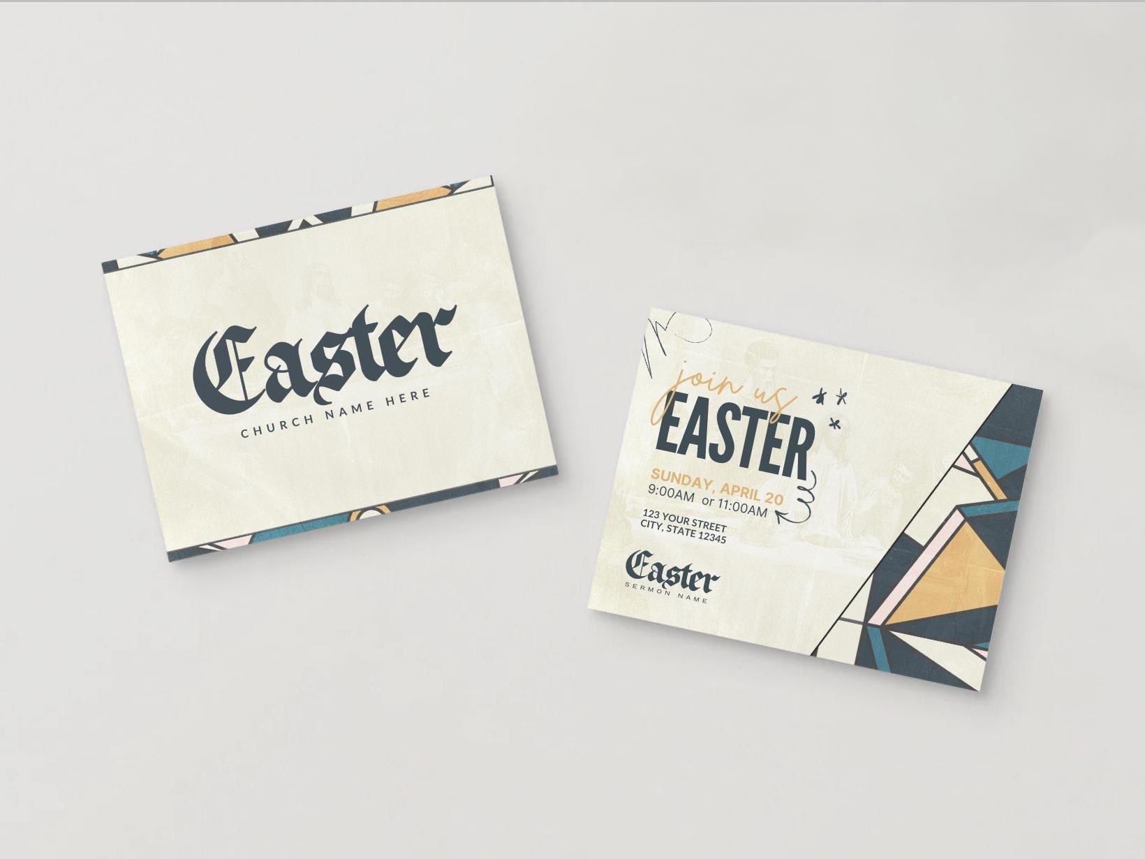 Editable Easter Church Graphics: Canva Templates for Sermon, Social ...