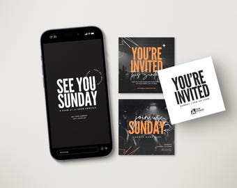 Bearbeitbares Social Media Pack für die Kirche: Canva-Vorlagen für Einladungen und Grafiken zur Kirche