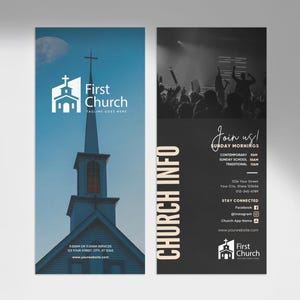 Editable Modern Church Invite Card: Canva Template for Church Invite Cards & Bulletins
