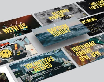 Kirche Canva Vorlage | Bearbeitbare Servicegrafik (Digitaler Download)