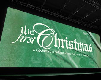 Kirche Weihnachtsgrafiken Canva Vorlagen | Moderne Ferien Geselligkeit (Digitaler Download)