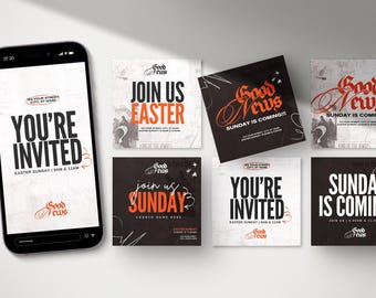 Oster Kirche Social Media Templates | Bearbeitbare Canva Grafiken (PDF)