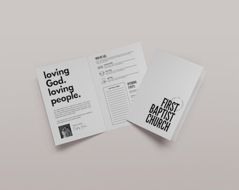 Druckbare Kirchen Bulletin Vorlage | Bifold Leinwand Layout (Digitaler Download)