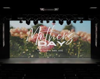 Blumen Muttertags-Kirchengrafik | Bearbeitbare Canva Slides (Digitaler Download)