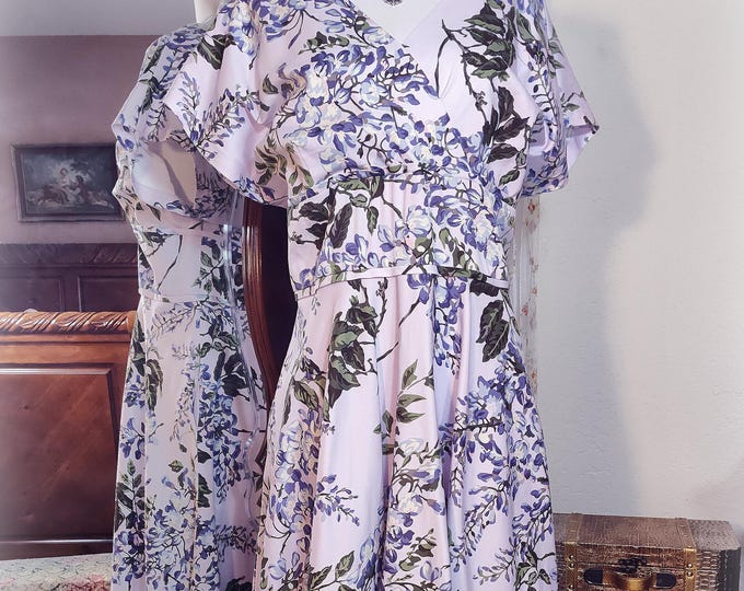Vintage Inspired New with Tags 1950s Style Wisteria Garden Party Tea Dance Dress - Original Price 146.00 - Full Skirt - Pockets - SZ 16/18