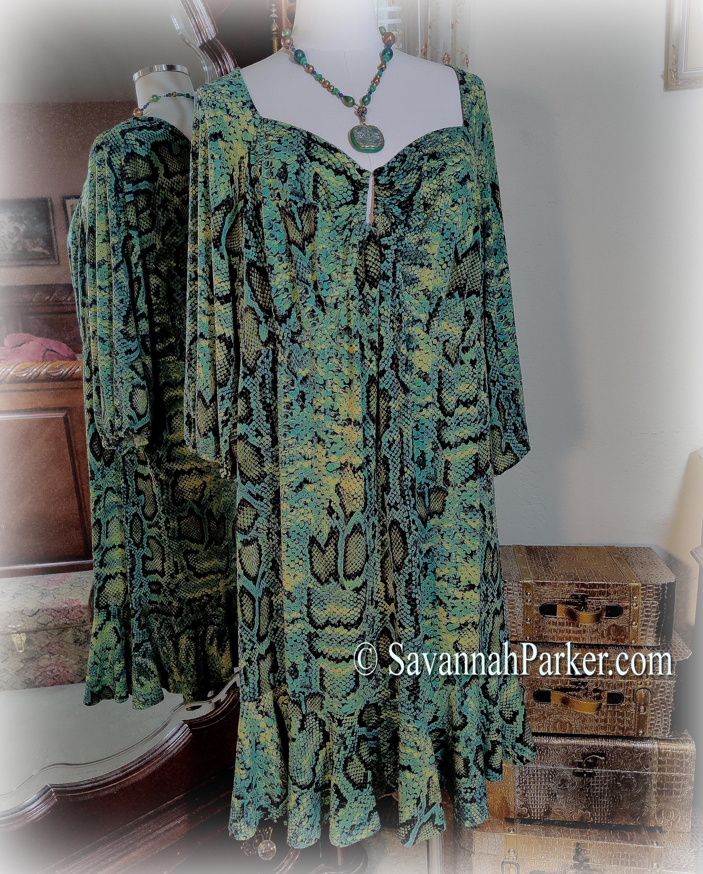 jersey dress 90s plus size NWOT Vivid Green Boho Dress, Short Flirty Length, XXL/2X zip is wrinkle
