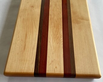 Black Walnut with Bloodwood and maple accents Wooden Carving Board Chiefs Board