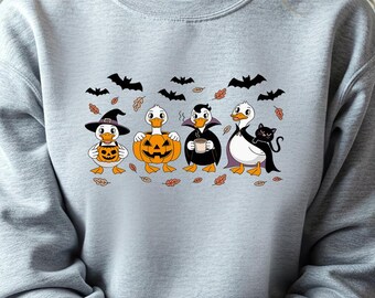 Ghost Ducks Halloween Sweatshirt, Spooky Duck Lover Gift
