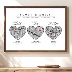 Regalo de aniversario personalizado, cronología de la relación para esposa, primer aniversario en papel, historia de amor, boda.