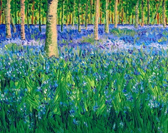 Giclee print, Bluebell Forest II, 6 x 12 in.