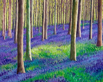 Giclee print, Bluebell Forest IV, 8 x 10 in.