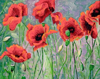 Red Poppies, 8 x 10 in., giclee print