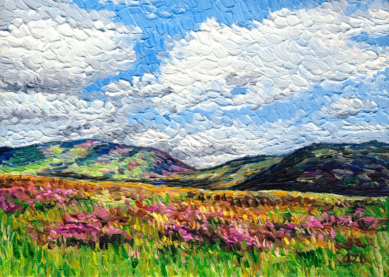 Giclee print, Hillside with Wildflowers, 5 x 7 in. image 1