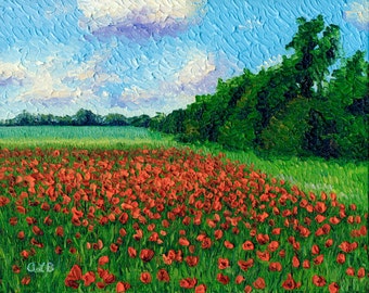 Giclee print, Field of Poppies, 8 x 10 in.