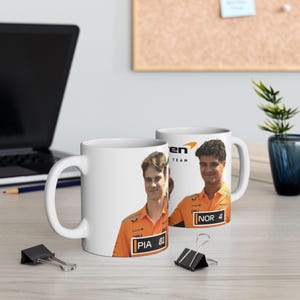 Taza F1 McLaren 2025 |Oscar Piastri & Lando Norris Líderes del Campeonato | Fan Gift Unisex para Amantes de la Fórmula 1&quot;