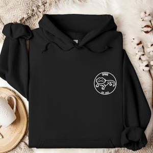 Custom Bearded Dragon Hoodie, Personalized Name and Date Bearded Dragon Hoodie Gift, Cute and Funny Bearded Dragon Outline Sketch Design