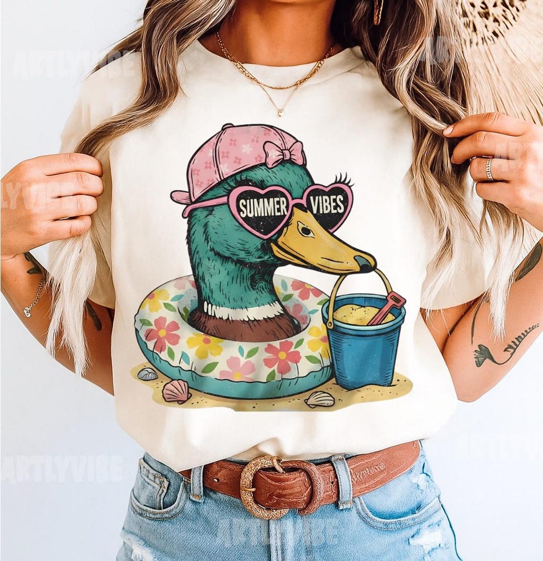 Summer Vibes Duck PNG, Beach Graphic, Funny Vacation, Tropical Pool ...