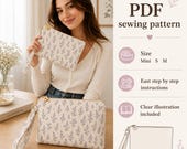 Mini Cosmetic Bag Sewing Pattern PDF | Zipper Wristlet Pattern | Small Makeup Pouch | Beginner Friendly