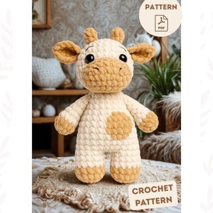 Crochet Cow Plush Pattern , Milk Cow Pattern ,Baby Cow Amigurumi PDF ,Crochet Animal Pattern,Amigurumi Crochet Pattern , Crochet Cow Pattern