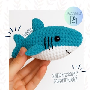 shark amigurumi pattern,shark pattern PDF, Digital Download Only, Crochet Pattern,Easy Crochet Pattern for Baby Shower,FREE Gift Care Cards