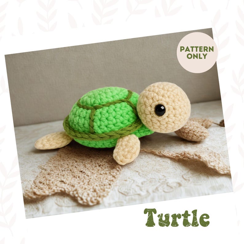 No Sew Turtle Crochet Pattern – Amigurumi Sea Turtle, Cute Plushie ...