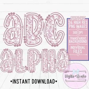 Rosa Chinoiserie vollständiges Alphabet | Toile | Benutzerdefinierte Alpha-Schriftart | Buchstaben Zahlen | Hemden Geschenke |  Digitale Summierung