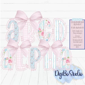 Alphabet fantaisie coquette florale grand-millénaire | Arc | Alpha complète personnalisée | BCBG