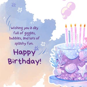 Personalisierte digitale Grußkarte | Happy_Birthday_Card_Lila_Kuchen_Design