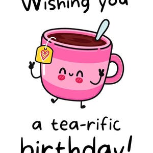Personalisierte digitale Grußkarte | Happy_Birthday_Card_Cute_tea_rific_Design