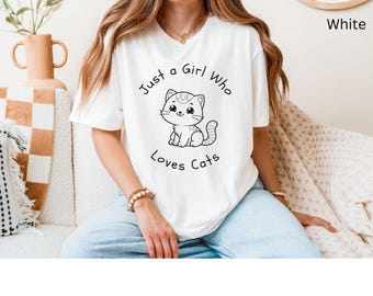 Cat Lover Graphic Shirt, Feline Enthusiast, Top Cute Kitty Shirt, Animal Print, Pet Owner Gift, Cat Lady Present, Birthday Gift, Mothers Day