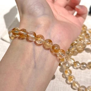 AAA+ Brazilian Yellow Citrine Bracelet 8mm, Crystal for Joy, Confidence & Abundance, High Clarity Natural Gemstones, UK Seller