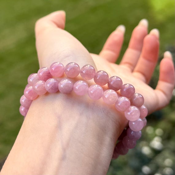 Rare Madagascan Purple Rose Quartz Bracelet 8mm, Stone of Love and Compassion, High Quality Natural Crystal Jewelry, Gift for Her or Him