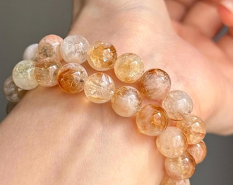 Natural Yellow Citrine Bracelet 8mm 9mm, Abundance Crystal Bracelet, November Birthstone Gift, Includes Eyota Crystals Gift Pouch