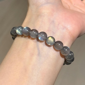 AAA+ High Quality Labradorite Blue Moonstone Bracelet 8.5mm Strong Flash, Stone of Intuition & Emotional Balance, Unique Gift for Her/Him