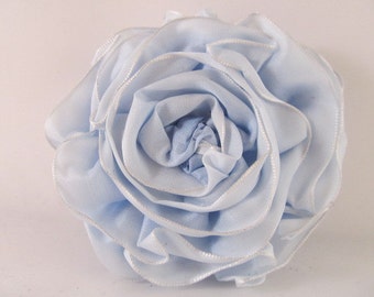 Ribbon Rose Pin-Hair Clip-Brooch-Blue-Light Blue
