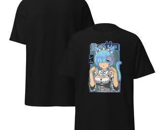 Anime Cat Girl Shirt, Cute Neko Maid Tee, Japanese Kawaii Clothing, Anime Fan Gift, Colorful Manga Character T-Shirt